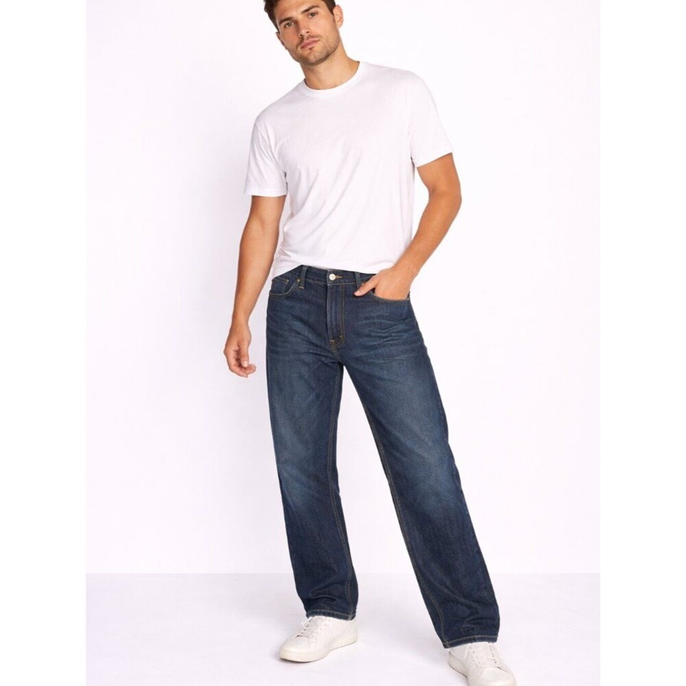 Levi’s 569 Loose Straight Jeans Dark Wash Relaxed Fit Denim Streetwear 38x32